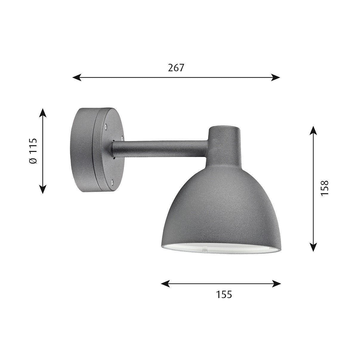 Louis Poulsen Toldbod 155 Wall Lamp, Gau