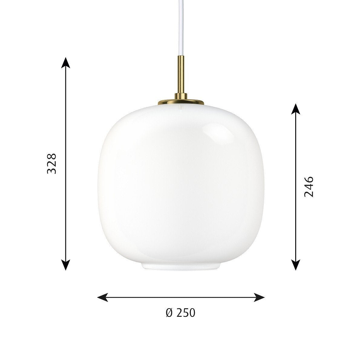 Louis Poulsen VL45 Radiohuspendel 328x250 mm, branco