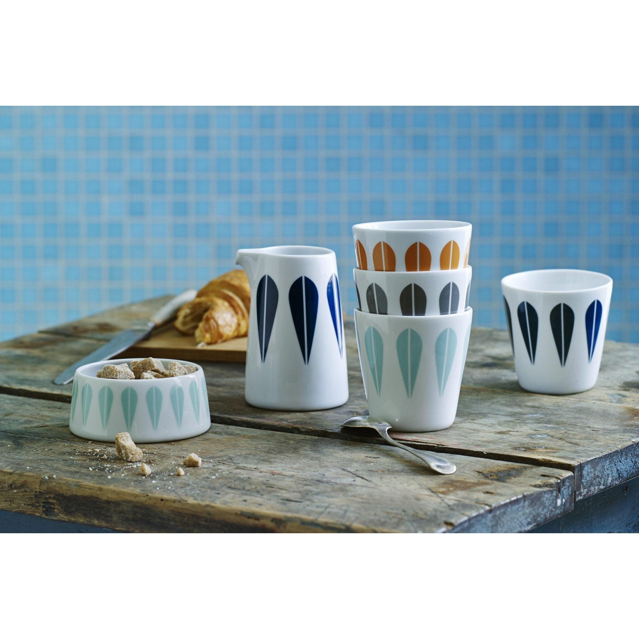 [product_category]-Lucie Kaas Arne Clausen Mug, Dark Blue-Lucie Kaas-5711542010307-AC03DB01-LUC-3