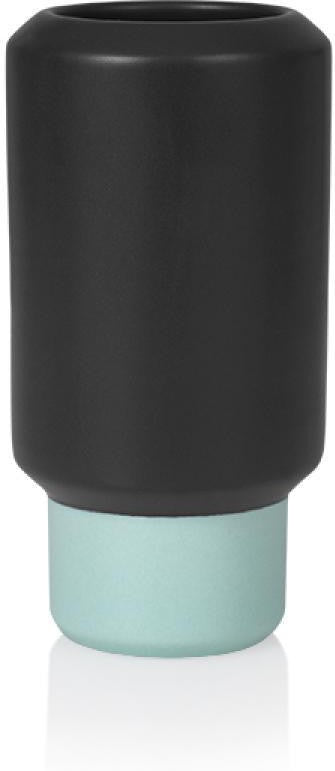 [product_category]-Lucie Kaas Fumario Vase Black/Mint, 16,5cm-Lucie Kaas-5711542240216-FU01BBMI-LUC-1