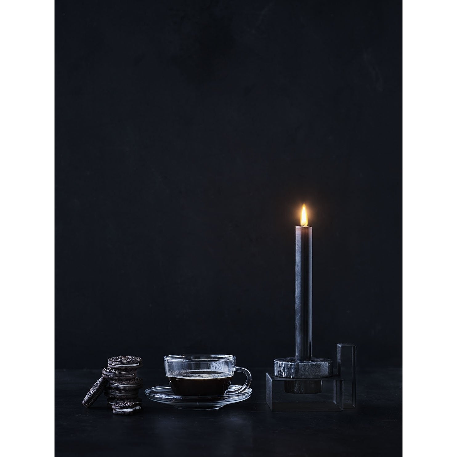 Lucie Kaas Marco Candlestick Black, 8 cm