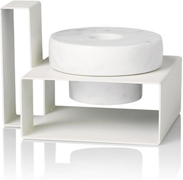 Lucie Kaas Marco Candlestick White, 8 cm