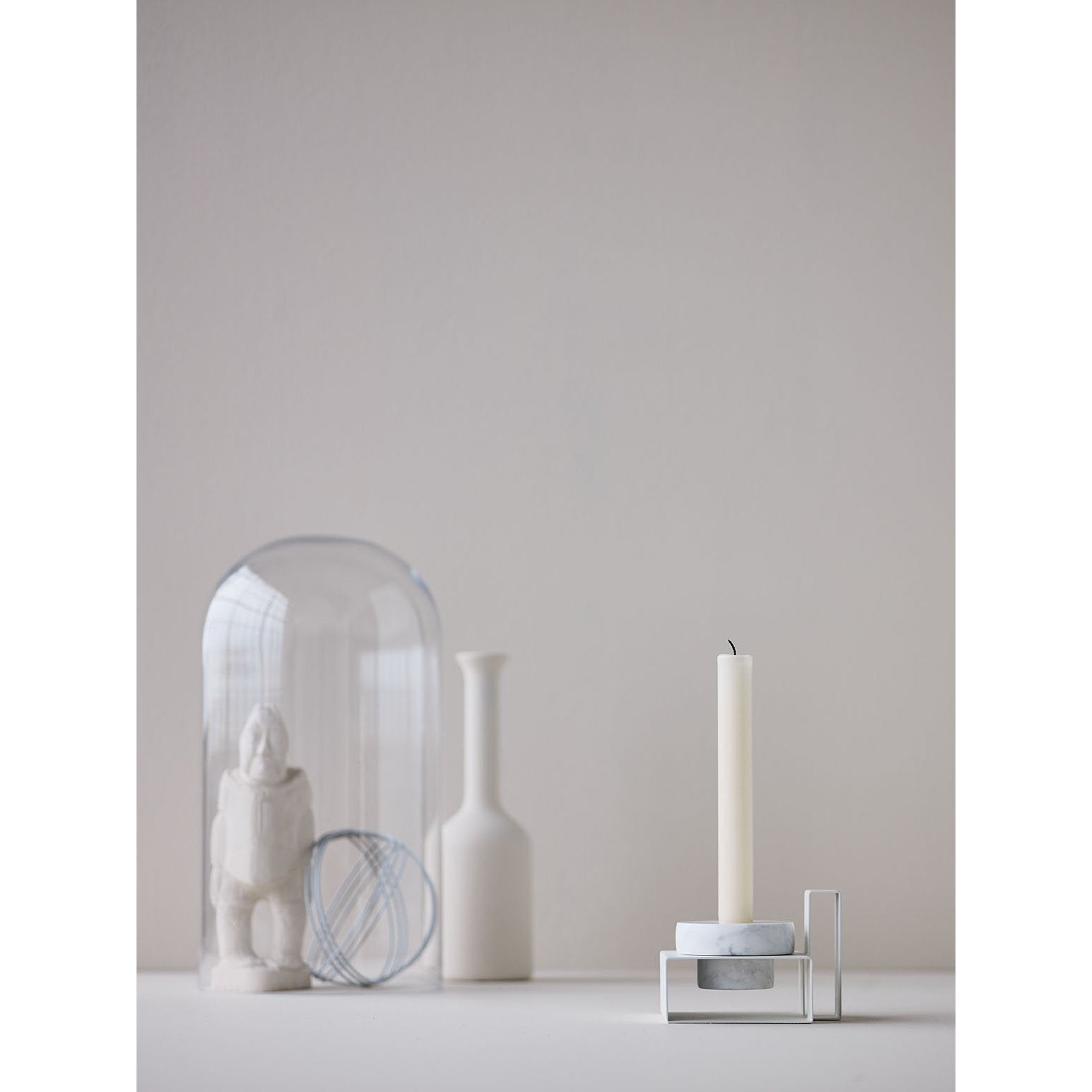 Lucie Kaas Marco Candlestick White, 8cm