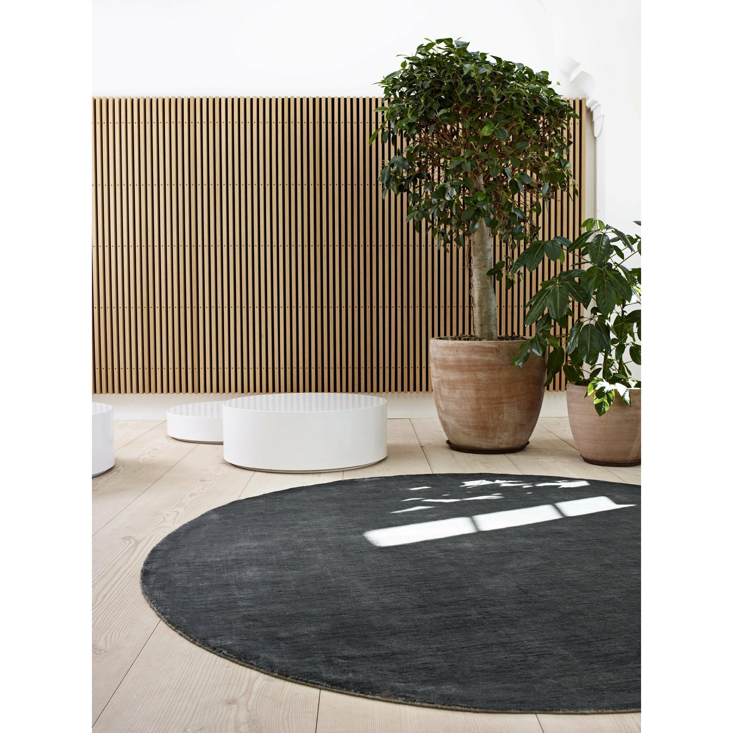 Massimo Bamboo Rug Grey, ø 240 Cm