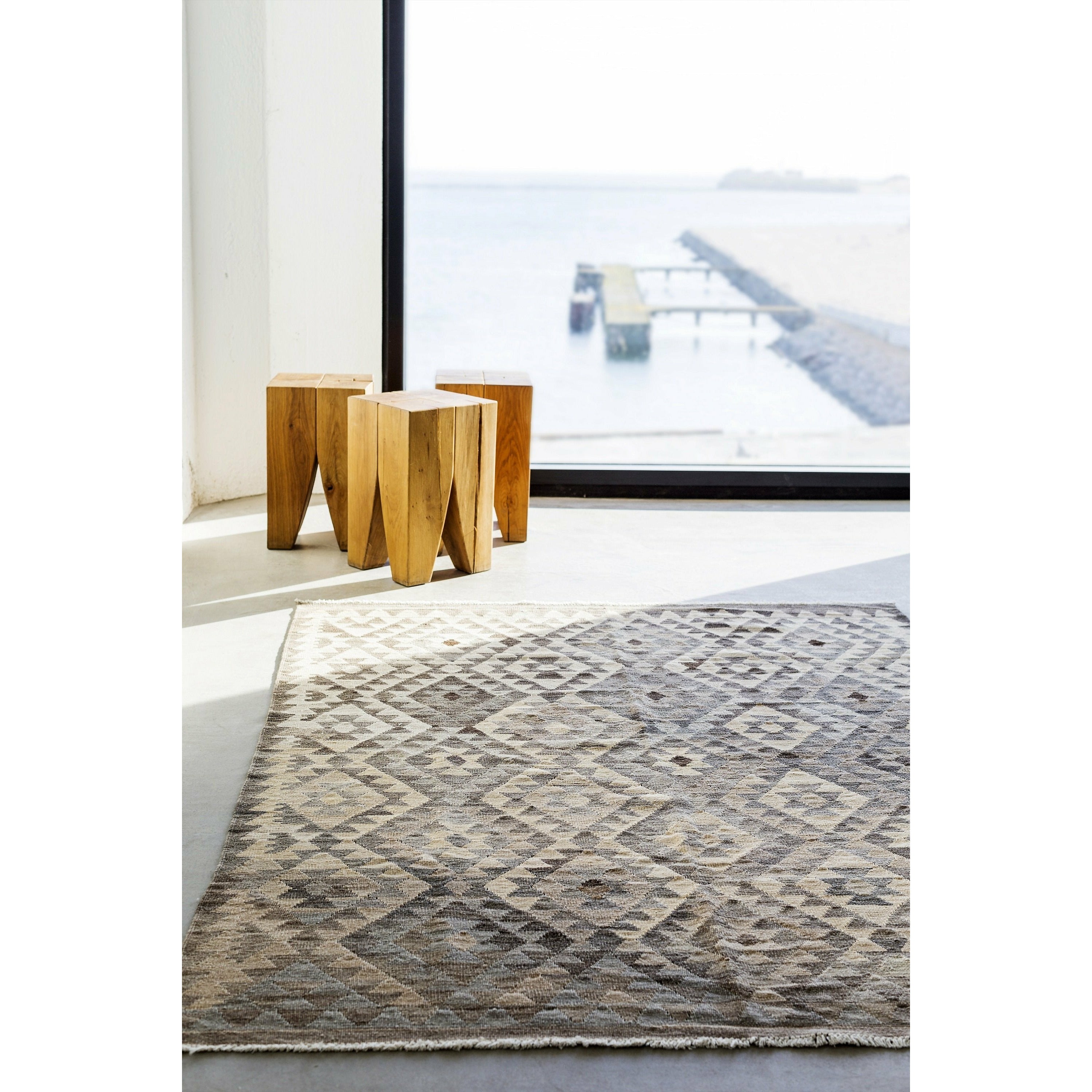 Massimo Kelim Rug Natural Grey, 150x200 cm