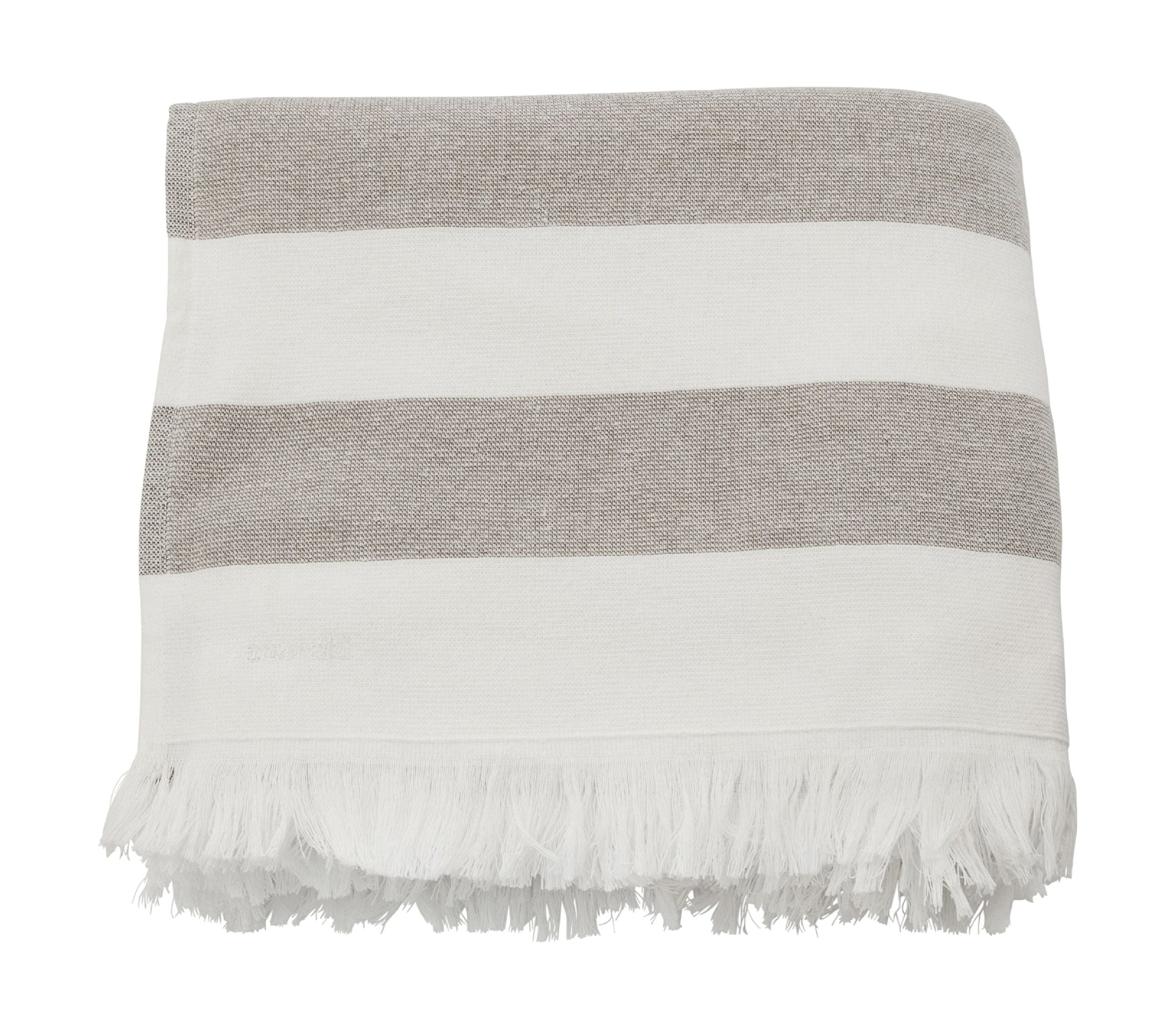 [product_category]-Meraki Barbarum Towel 100x180 Cm, White And Brown Stripes-Meraki-5707644789449-361320053-MER-1