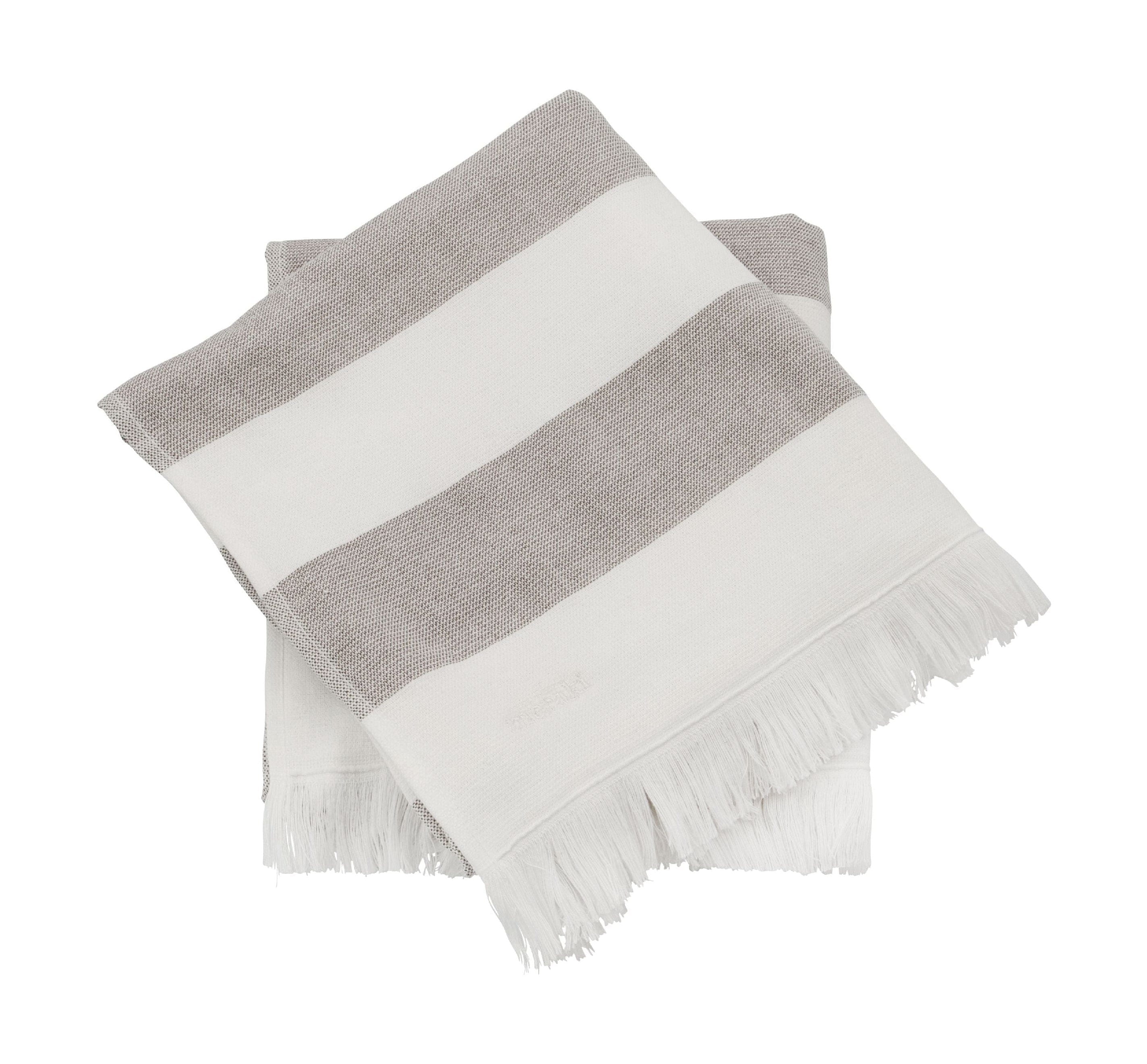 [product_category]-Meraki Barbarum Towel Set Of 20x100 Cm, White And Brown Stripes-Meraki-5707644789401-361320051-MER-1