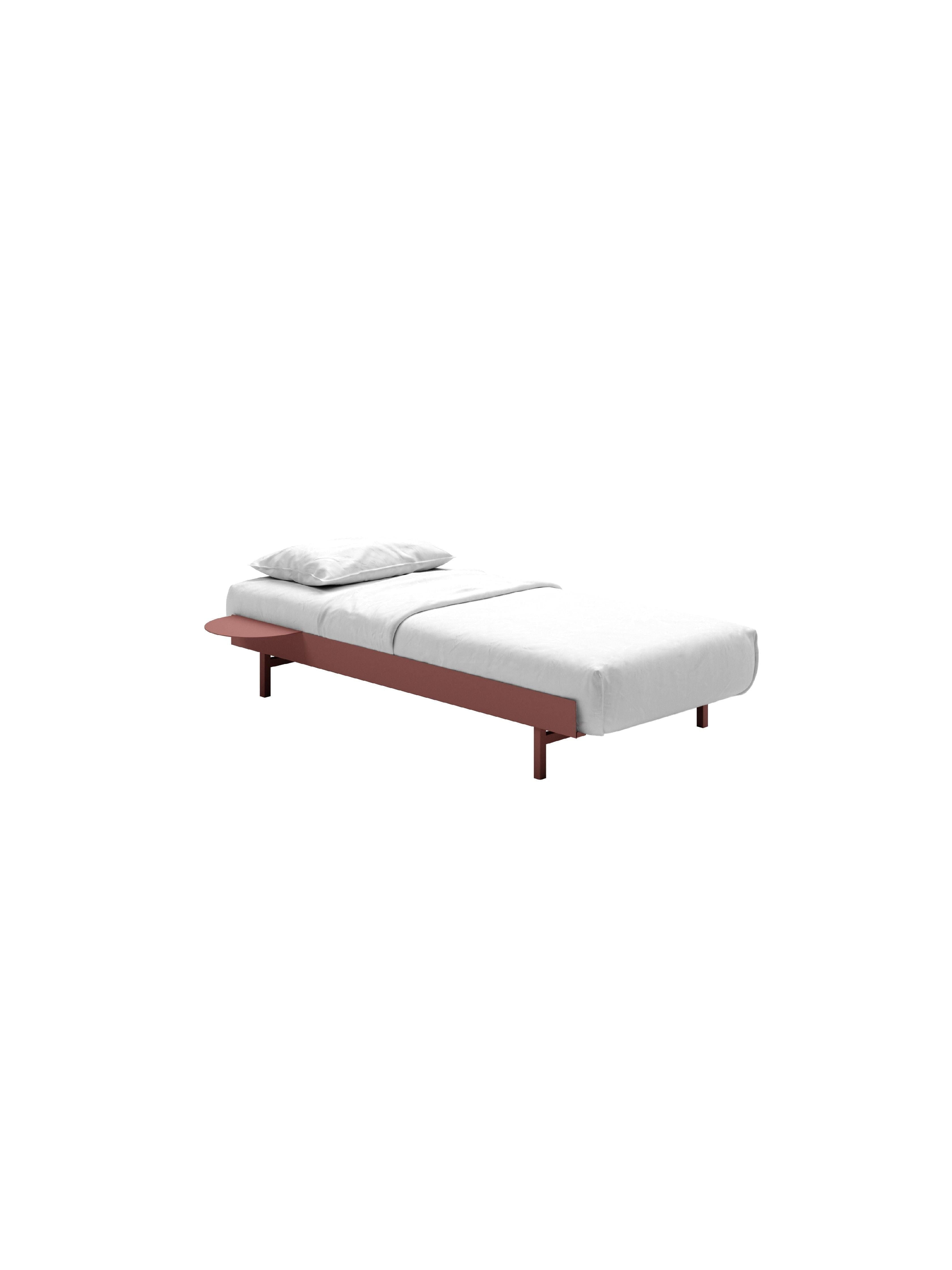 [product_category]-Moebe Bed With 1 Bedside Table 90 Cm, Dusty Rose-Moebe-5713520009440-BD901XSTDR-MOE-2