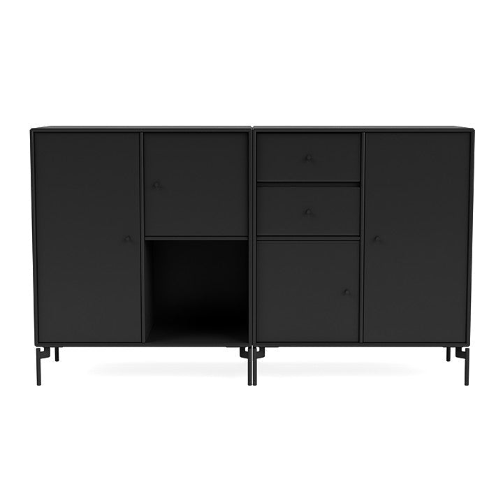 [product_category]-Montana Couple Sideboard With Legs, Black/Black-Montana Furniture-5714322613149-00COUPLE-05-03-MON-2