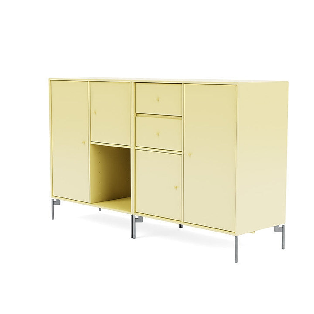 [product_category]-Montana Couple Sideboard With Legs, Camomile/Matt Chrome-Montana Furniture-5714322614870-00COUPLE-159-01-MON-1