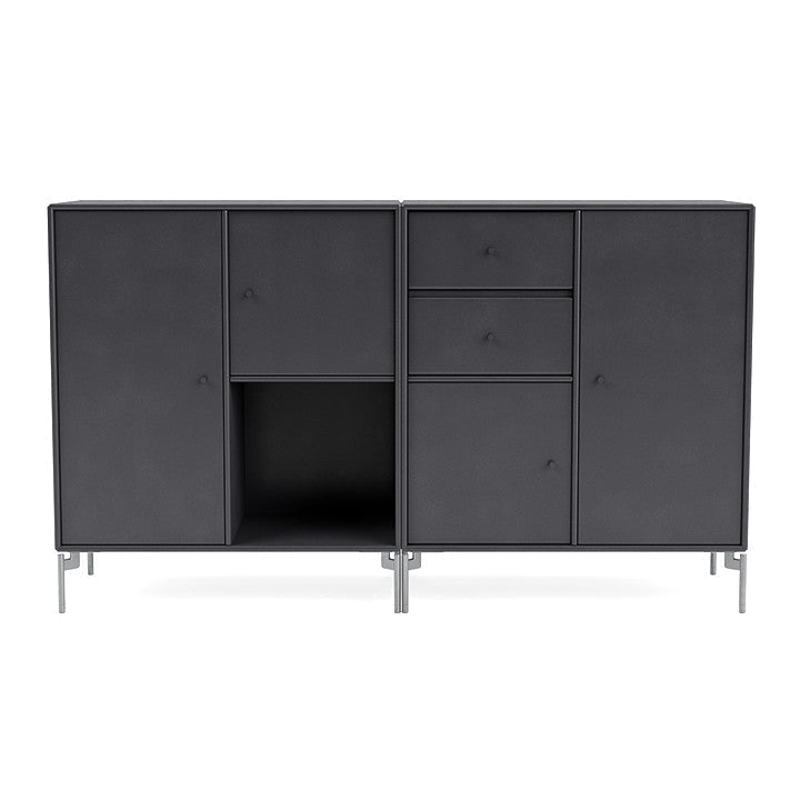 [product_category]-Montana Couple Sideboard With Legs, Carbon Black/Matt Chrome-Montana Furniture-5714322615501-00COUPLE-36-01-MON-2