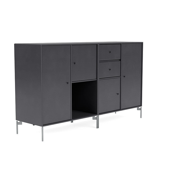 [product_category]-Montana Couple Sideboard With Legs, Carbon Black/Matt Chrome-Montana Furniture-5714322615501-00COUPLE-36-01-MON-3