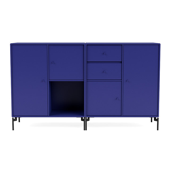 Montana Paar Sideboard mit Beinen, Monarch Blau/Schwarz