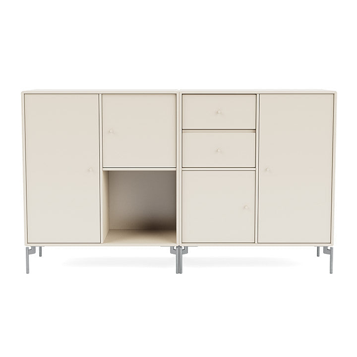 [product_category]-Montana Couple Sideboard With Legs, Oat/Matt Chrome-Montana Furniture-5714322614795-00COUPLE-158-01-MON-2