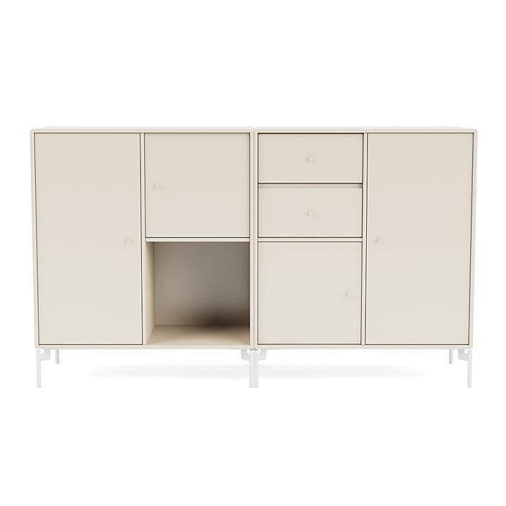 [product_category]-Montana Couple Sideboard With Legs, Oat/Snow White-Montana Furniture-5714322614801-00COUPLE-158-02-MON-2