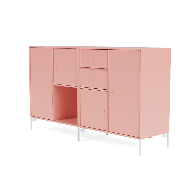 Montana Paar Sideboard mit Beinen, Rubin/Schneewittchen