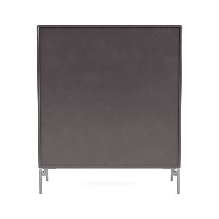 Cabinet de couverture du Montana avec des jambes, café / Matt Chrome