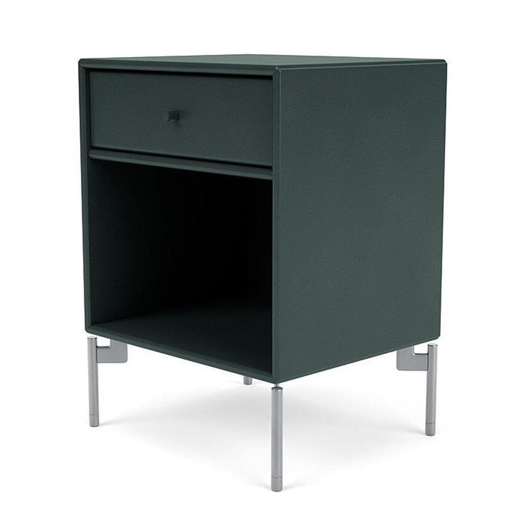 [product_category]-Montana Dream Nightstand With Legs, Black Jade/Matt Chrome-Montana Furniture-5714322381796-000DREAM-163-01-MON-1