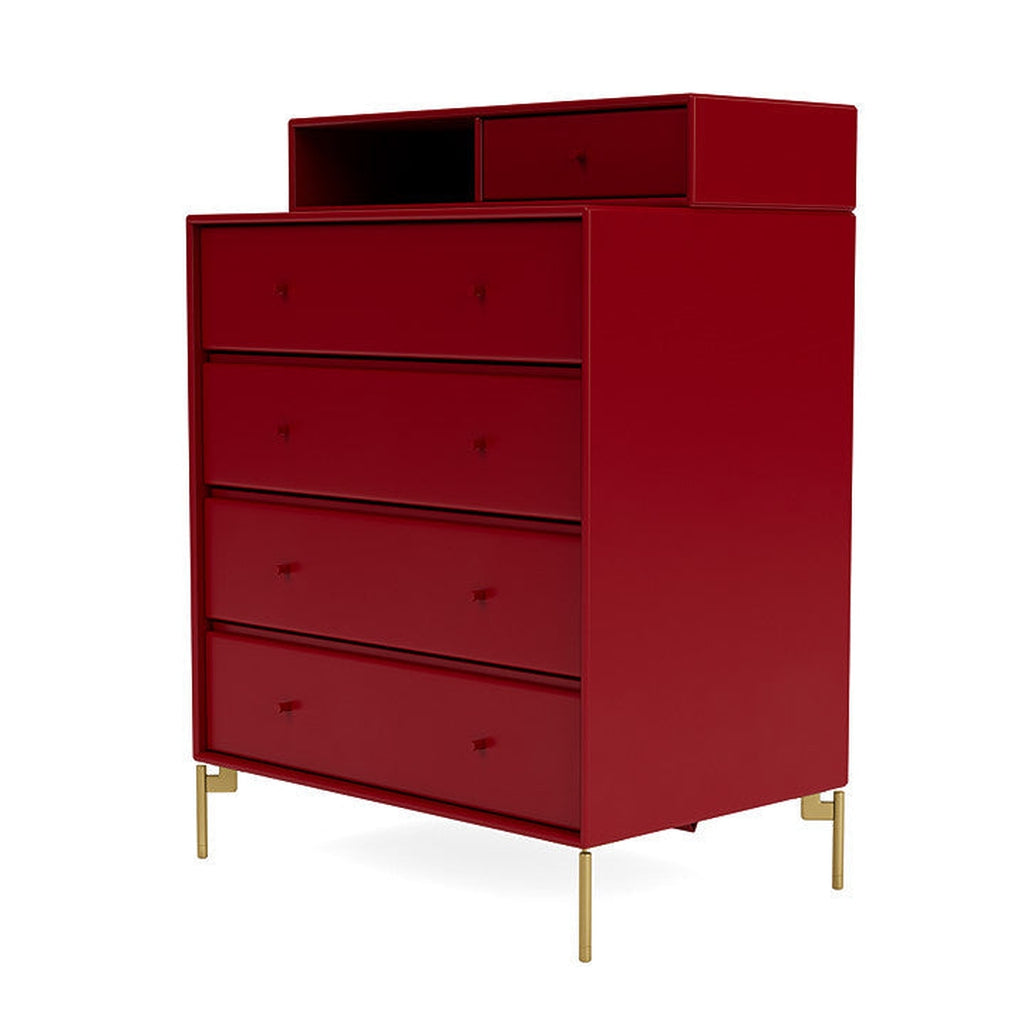 [product_category]-Montana Keep Chest Of Drawers With Legs, Beetroot/Brass-Montana Furniture-5714322263061-0000KEEP-165-09-MON-1