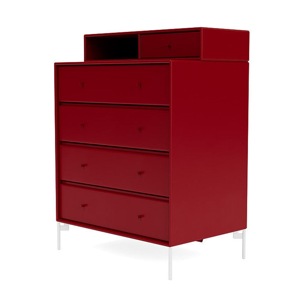 [product_category]-Montana Keep Chest Of Drawers With Legs, Beetroot/Snow White-Montana Furniture-5714322263009-0000KEEP-165-02-MON-1