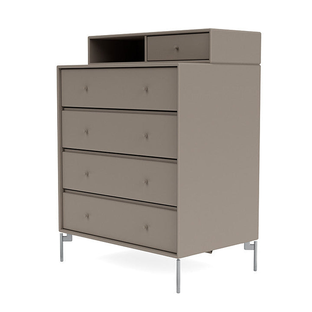 [product_category]-Montana Keep Chest Of Drawers With Legs, Truffle/Matt Chrome-Montana Furniture-5714322261159-0000KEEP-141-01-MON-1