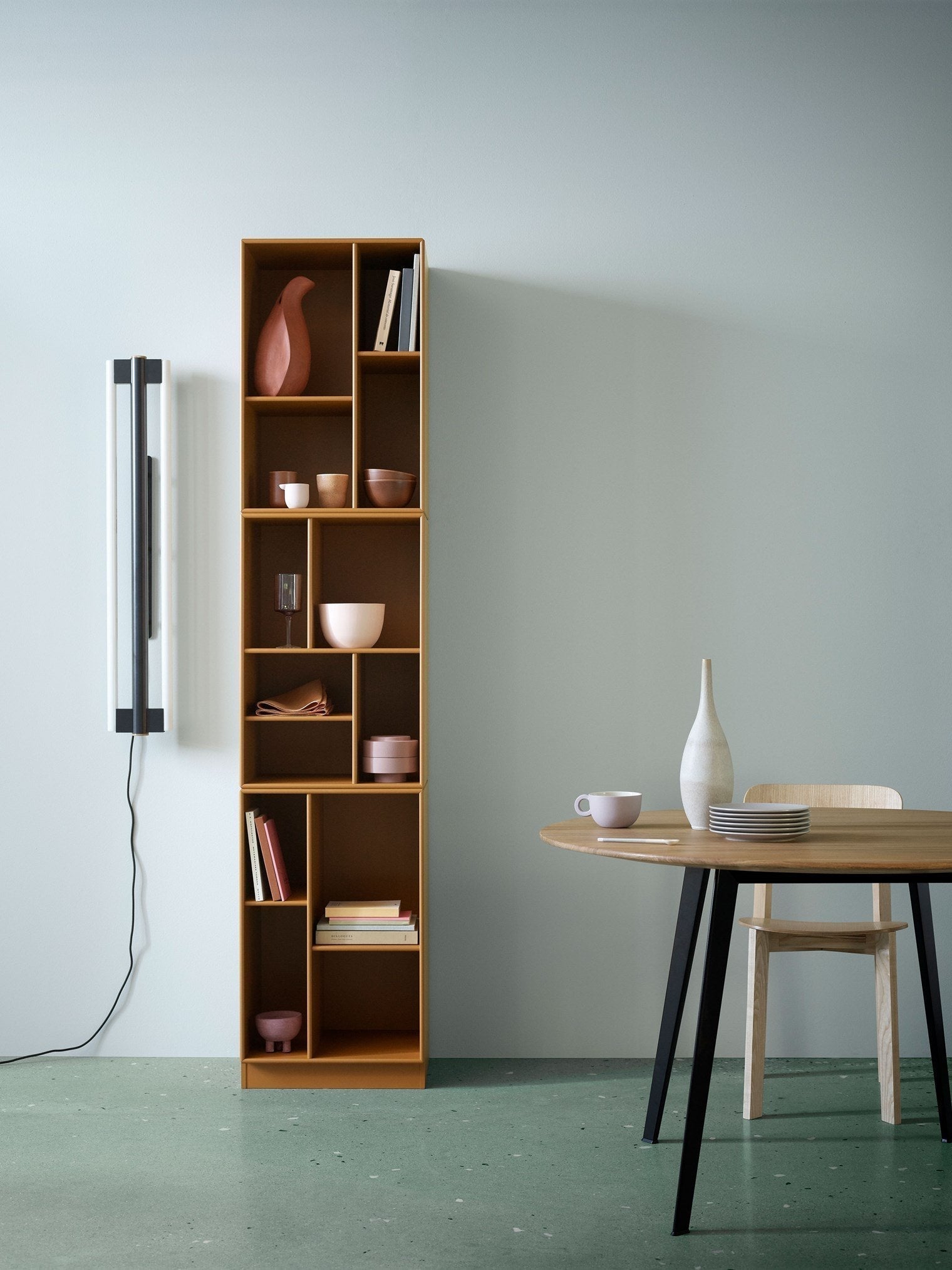 [product_category]-Montana Loom High Bookcase With 7 Cm Plinth, Mist-Montana Furniture-5714322264297-0000LOOM-161-07-MON-5