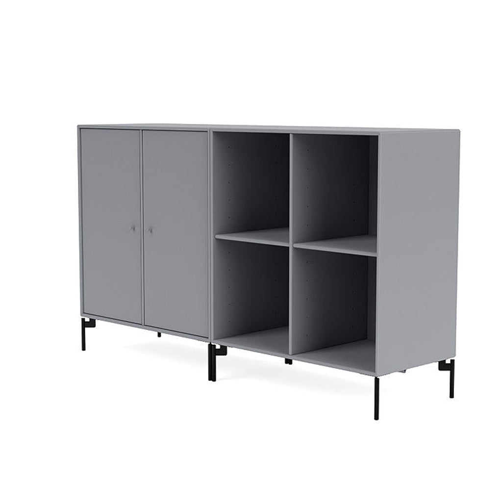 Montana Par Sideboard clásico con piernas, gráfico/negro