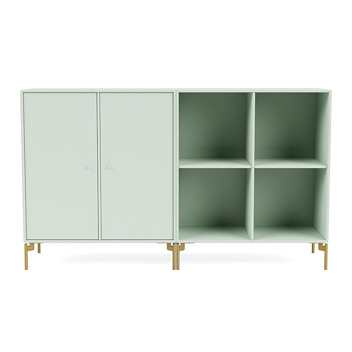 Montana Paar klassisches Sideboard mit Beinen, Nebel/Messing