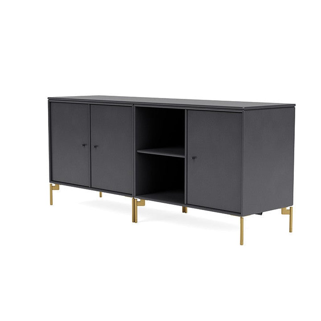 [product_category]-Montana Save Lowboard With Legs, Carbon Black/Brass-Montana Furniture-5714322260039-0000SAVE-36-09-MON-1