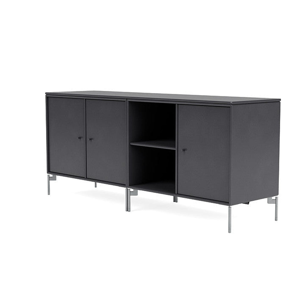 [product_category]-Montana Save Lowboard With Legs, Carbon Black/Matt Chrome-Montana Furniture-5714322259972-0000SAVE-36-01-MON-1