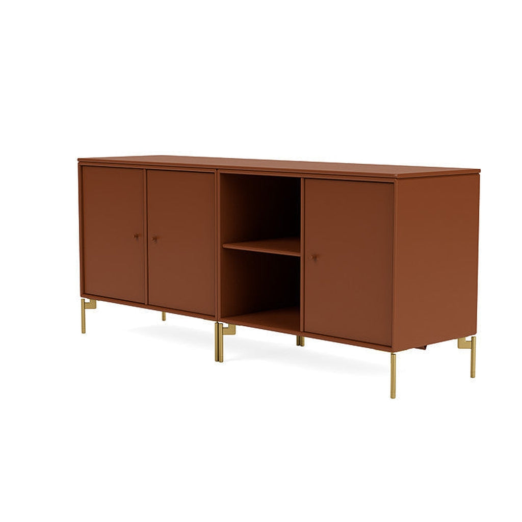 [product_category]-Montana Save Lowboard With Legs, Hazelnut/Brass-Montana Furniture-5714322258630-0000SAVE-146-09-MON-1