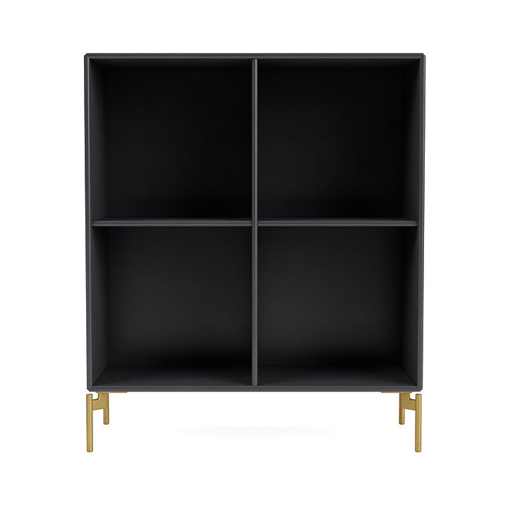 [product_category]-Montana Show Bookcase With Legs, Carbon Black/Brass-Montana Furniture-5715288031930-0000SHOW-36-09-MON-2