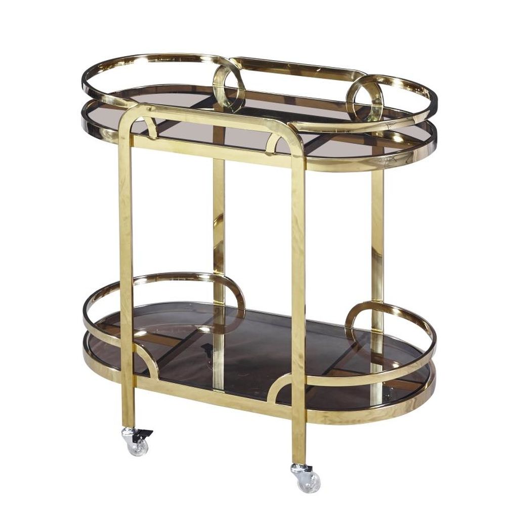 [product_category]-Multi-purpose Cart DKD Home Decor Crystal Golden Steel (85 x 46.5 x-Bigbuy-S3023045-2