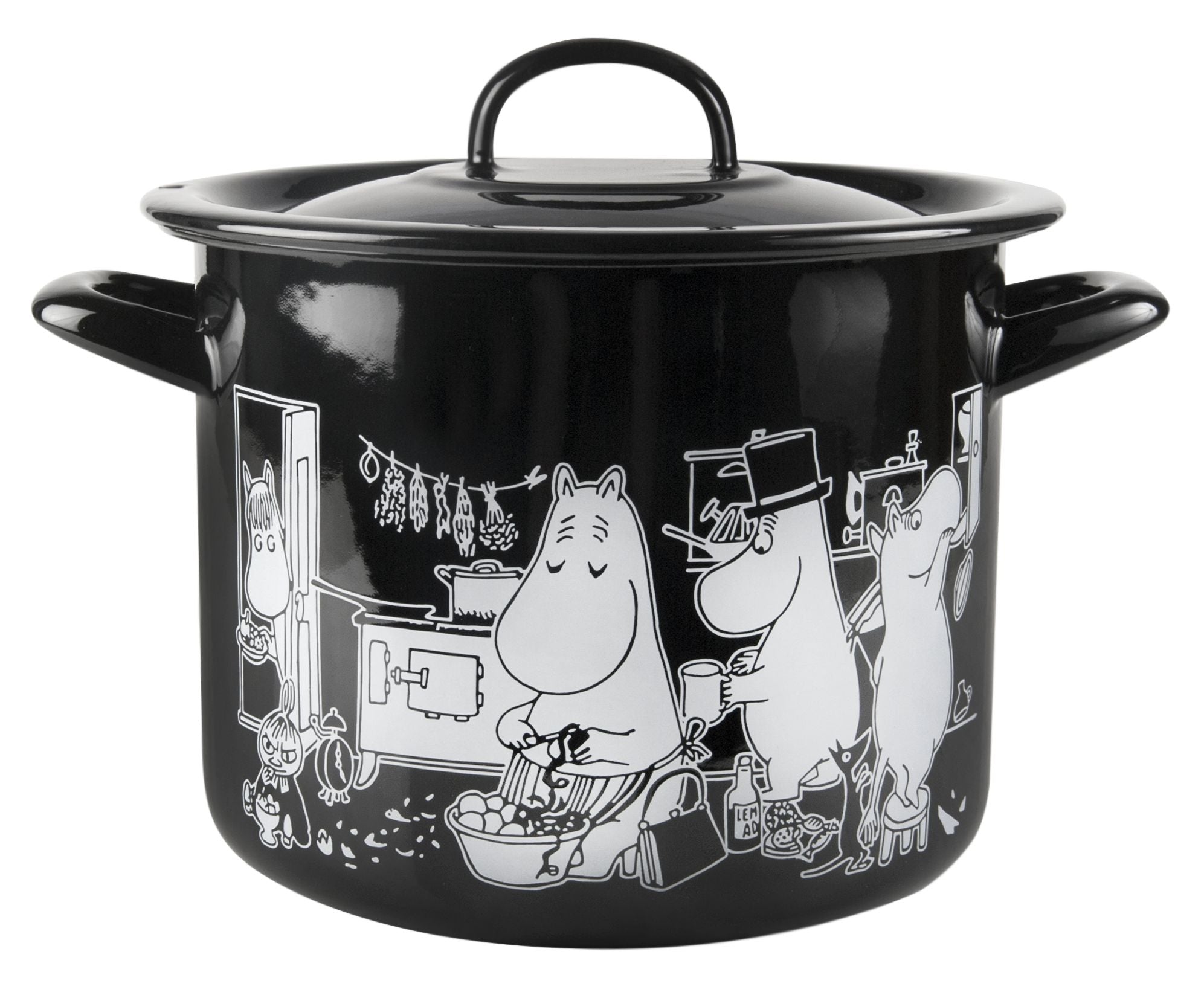 [product_category]-Muurla Moomin At The Kitchen Enamel Pot With Lid, In The Kitchen-Muurla-6416114961405-1712-150-58-MUU-2