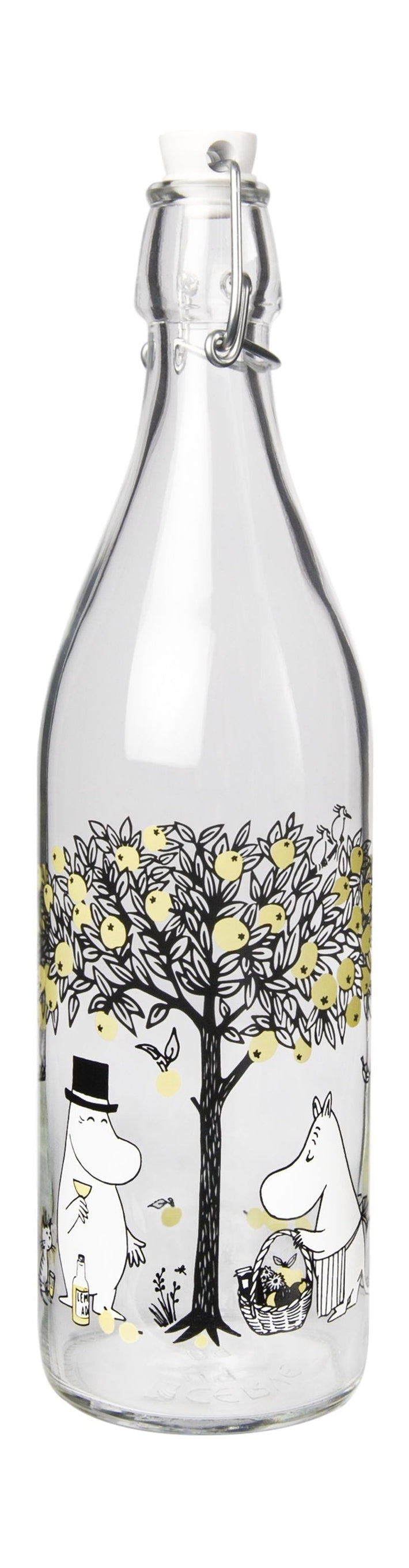 Botella de vidrio de Muurla Moomin, manzanas