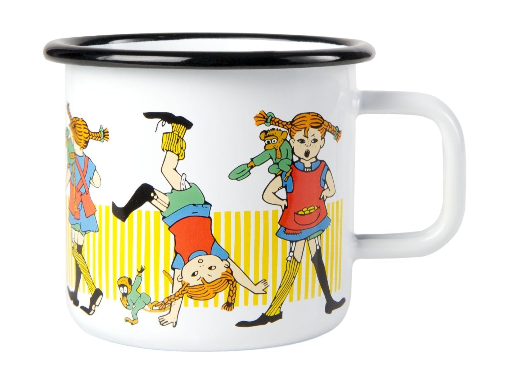 Muurla Pippi Taza de esmalte de larga duración, Pippi Longstocking