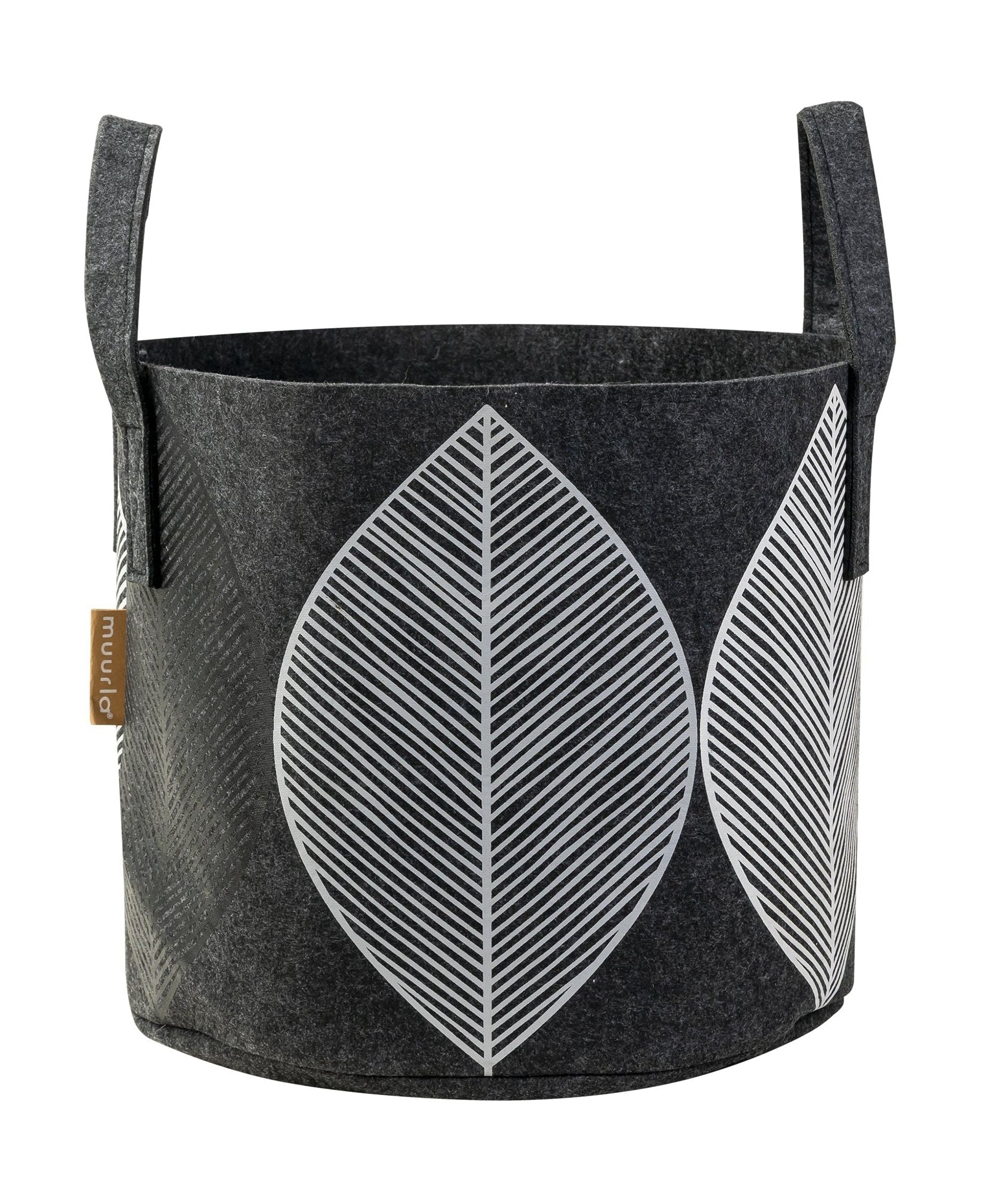 [product_category]-Muurla Storage Basket Leaf, Dark Grey-Muurla-6416114965267-32-300-04-MUU-1
