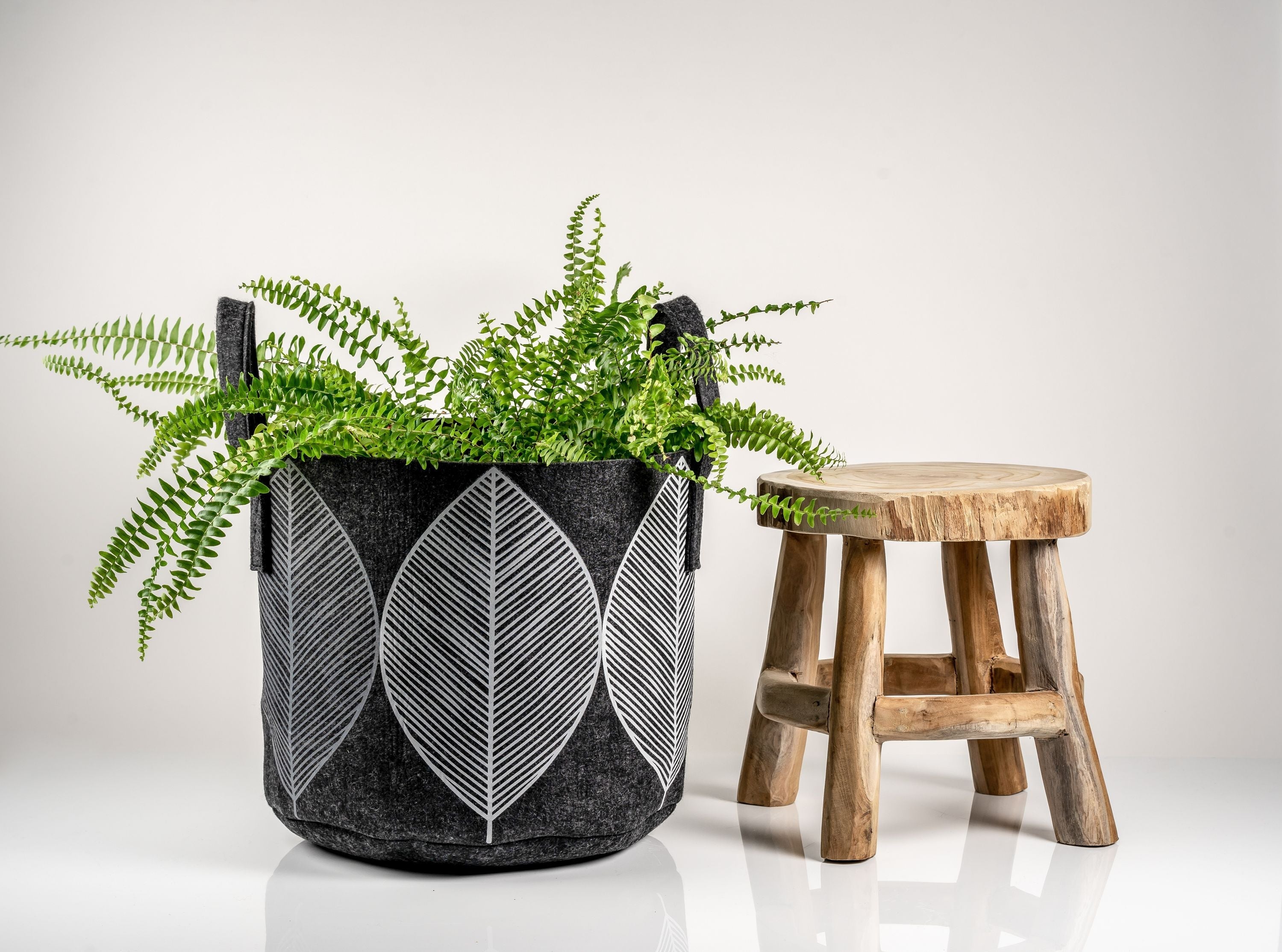 [product_category]-Muurla Storage Basket Leaf, Dark Grey-Muurla-6416114965267-32-300-04-MUU-5