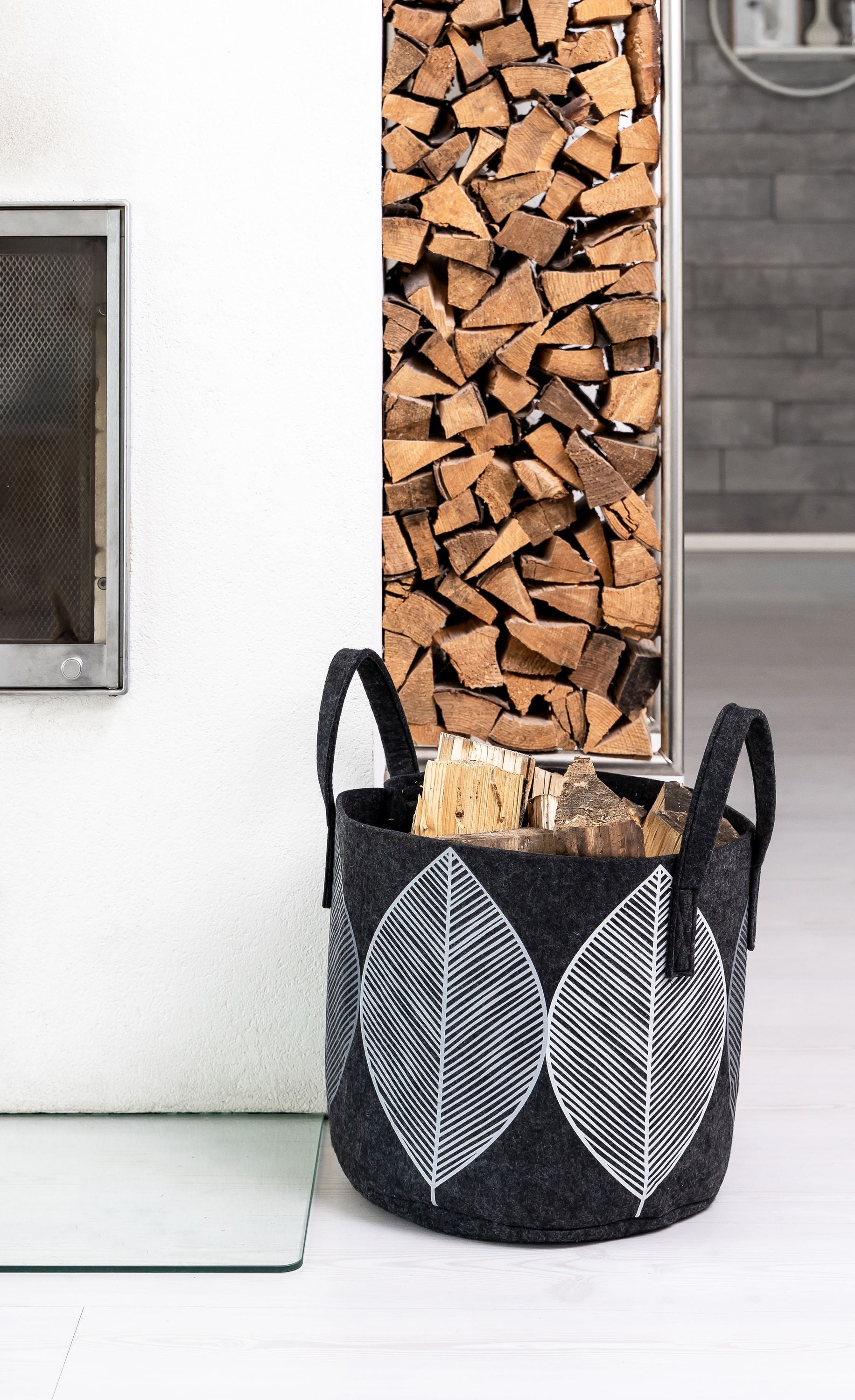 [product_category]-Muurla Storage Basket Leaf, Dark Grey-Muurla-6416114965267-32-300-04-MUU-6
