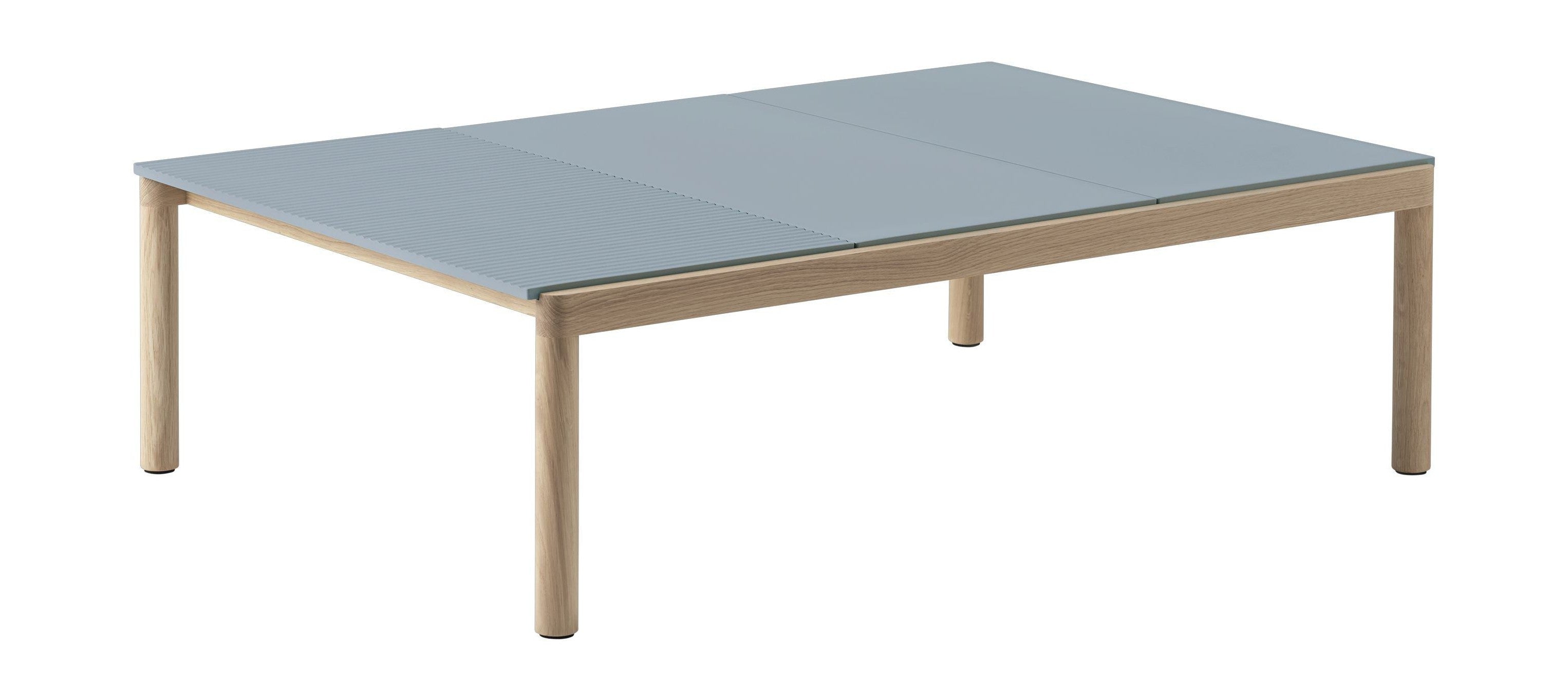 [product_category]-Muuto Couple Coffee Table 2 Plain 1 Wavy Light Blue/Oak, 120 X 84 X 35 Cm-Muuto-5713295997584-50381-MUU-1