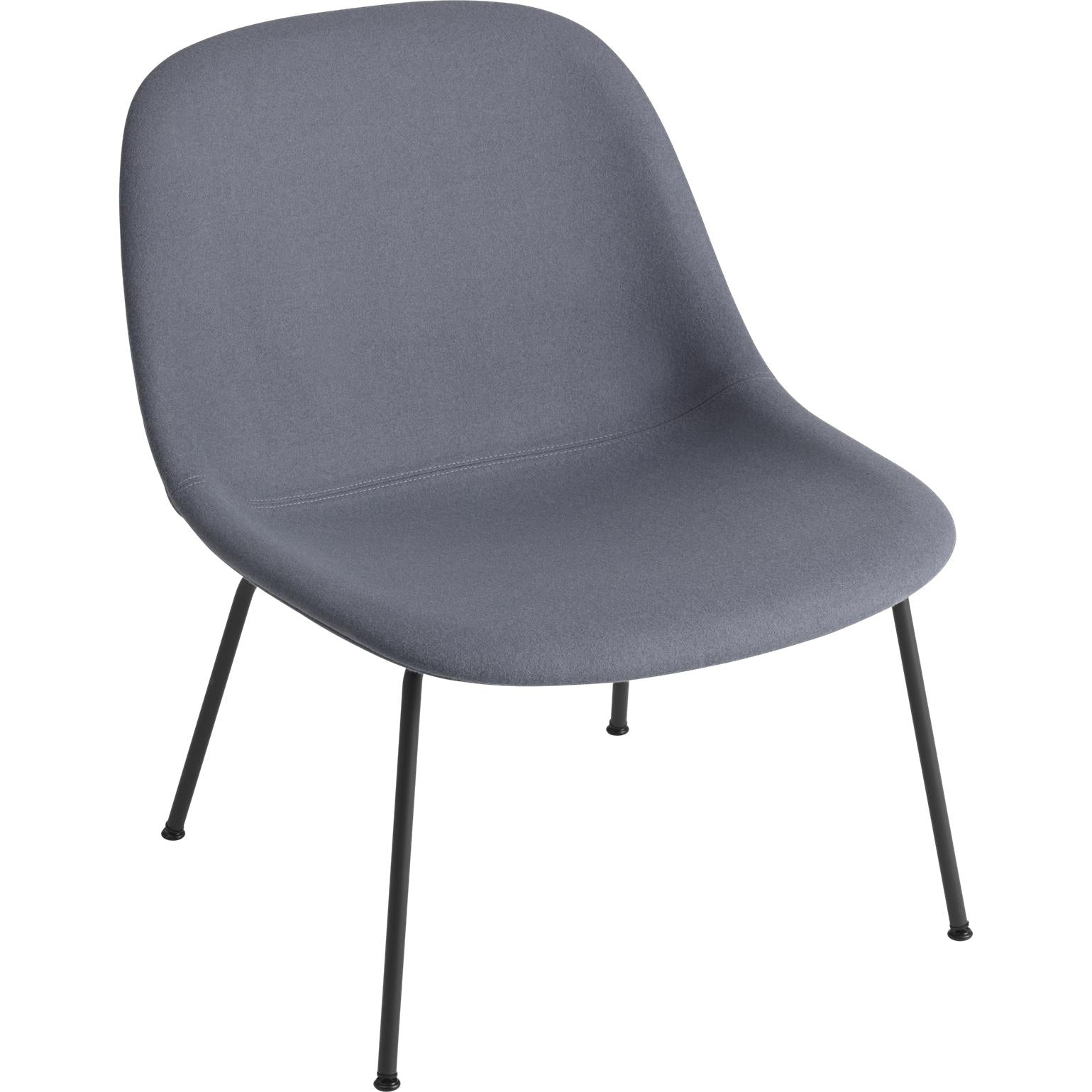 Muuto Fibre Lounge Stuhlrohrbasis, Stoffsitz, Schwarz/ Divina 154