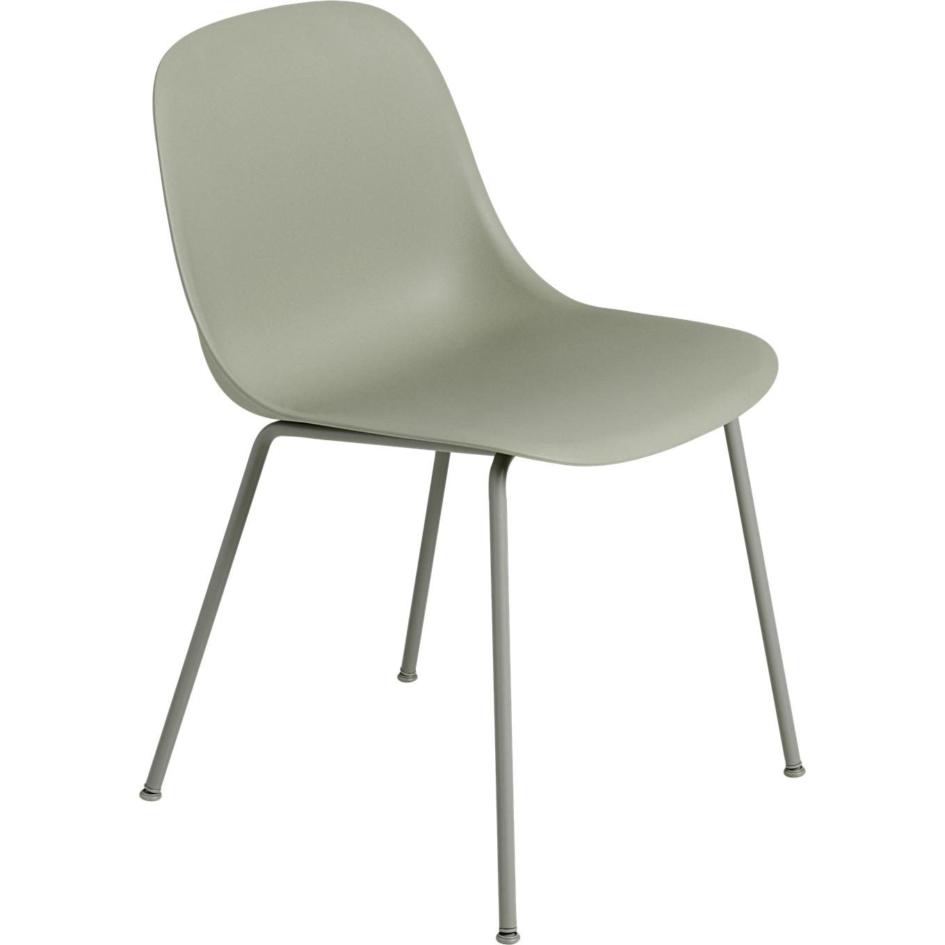 Muuto Fiber Side Chair Tube Base, Fiber Seat, Green