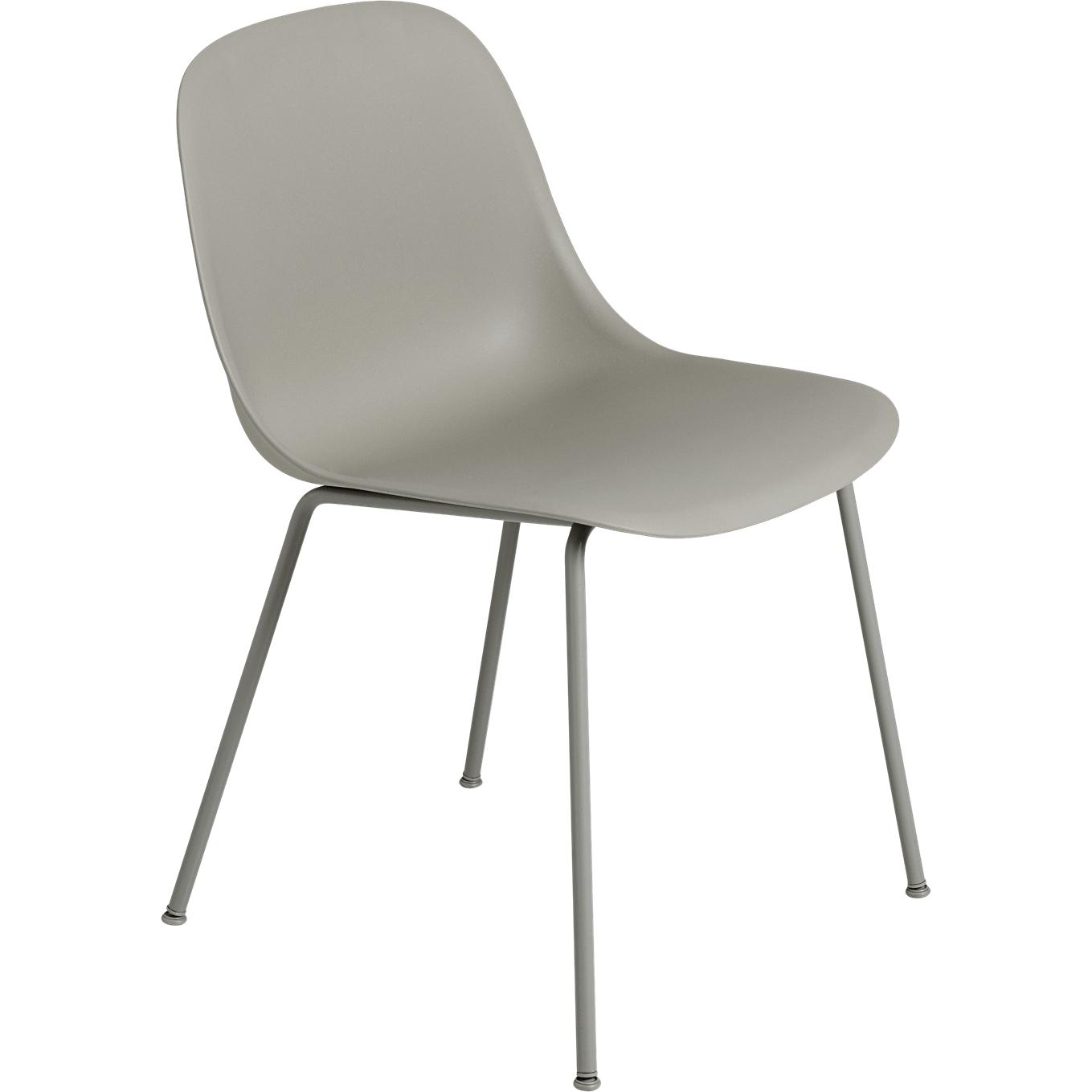 Muuto Fiber Side Chair Tube Base, Fiber Seat, Gray