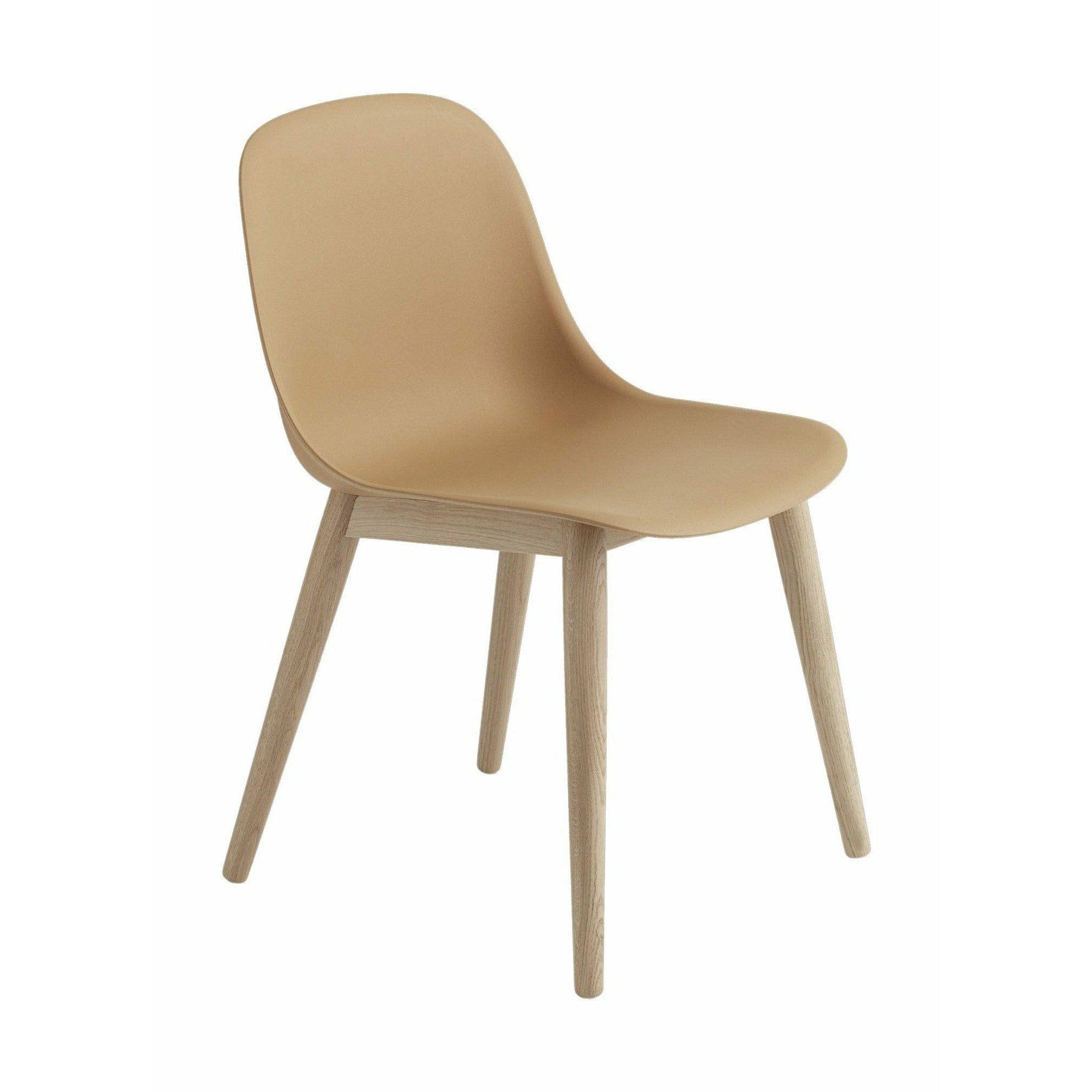 Muuto Fiber Coump Side Fibre Jamen en bois, siège de fibre, marron