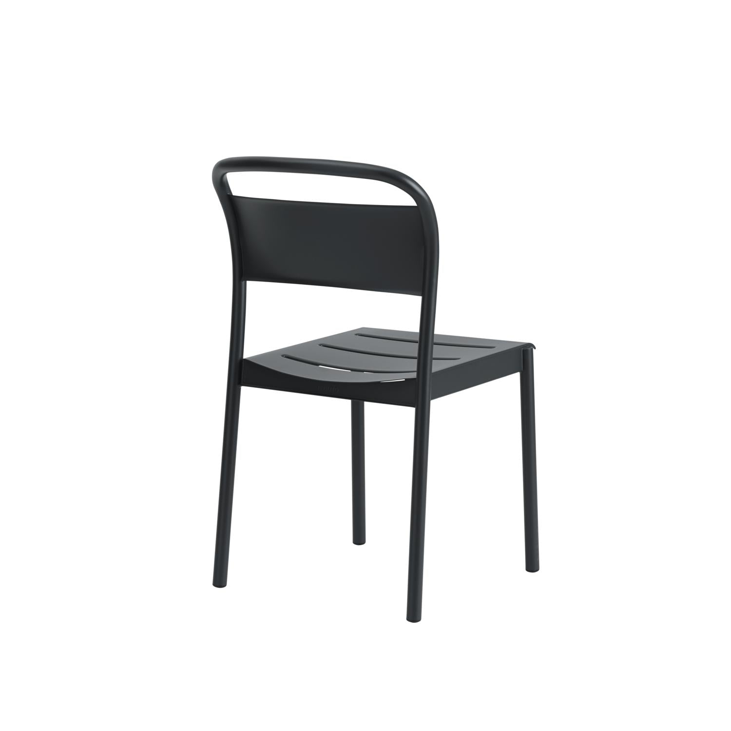 Chaise latéral en acier linéaire muuto, noir