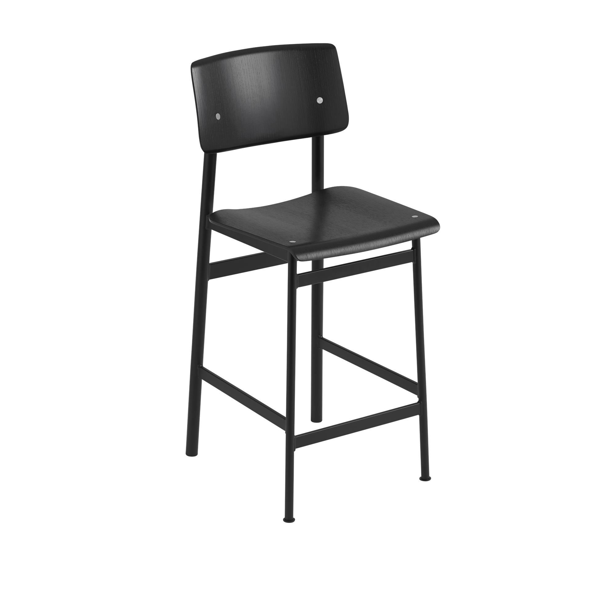 Muuto Loft Bar Stuhl Oak, H 65 cm, schwarz