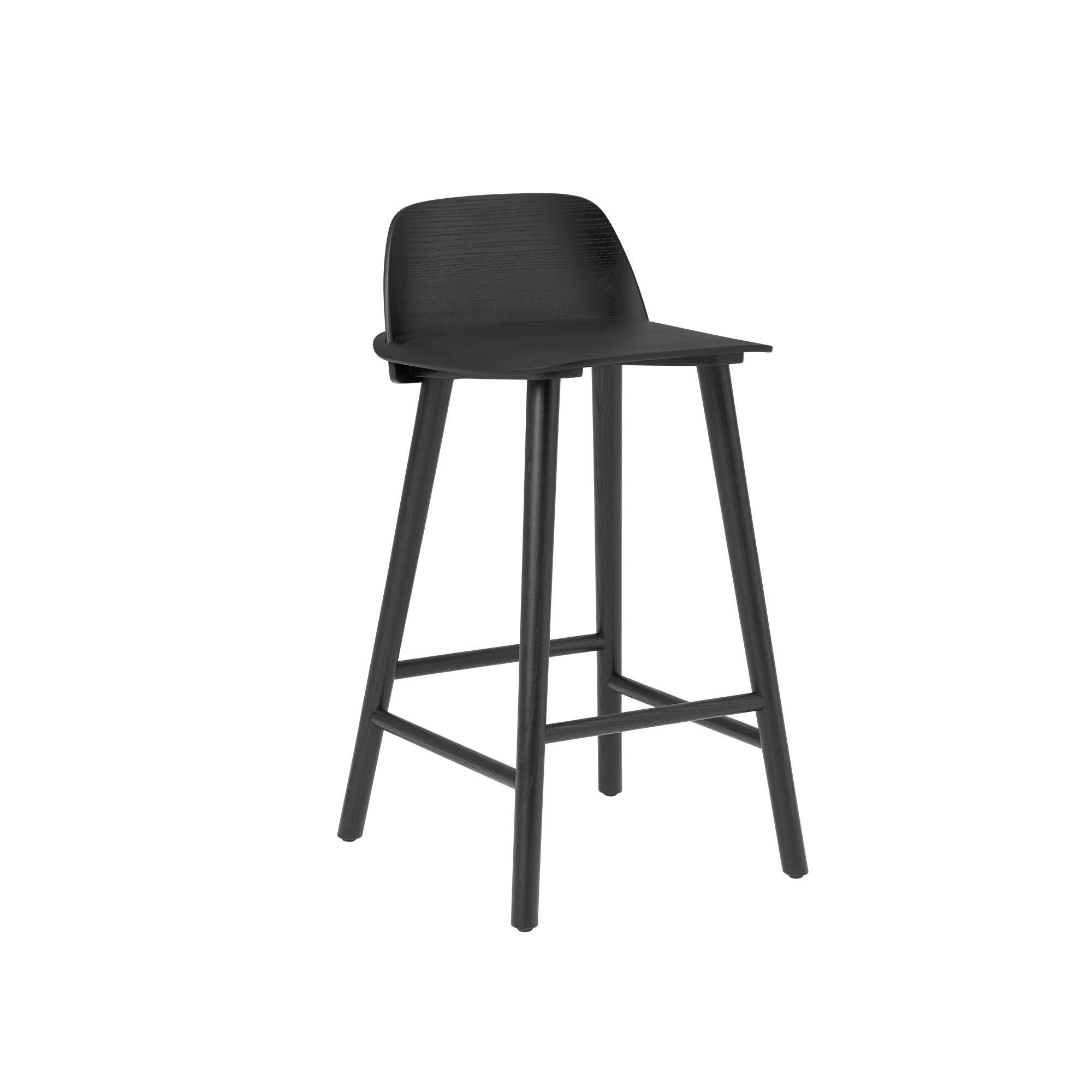 Muuto Nerd Bar Chair H 65 cm, zwart