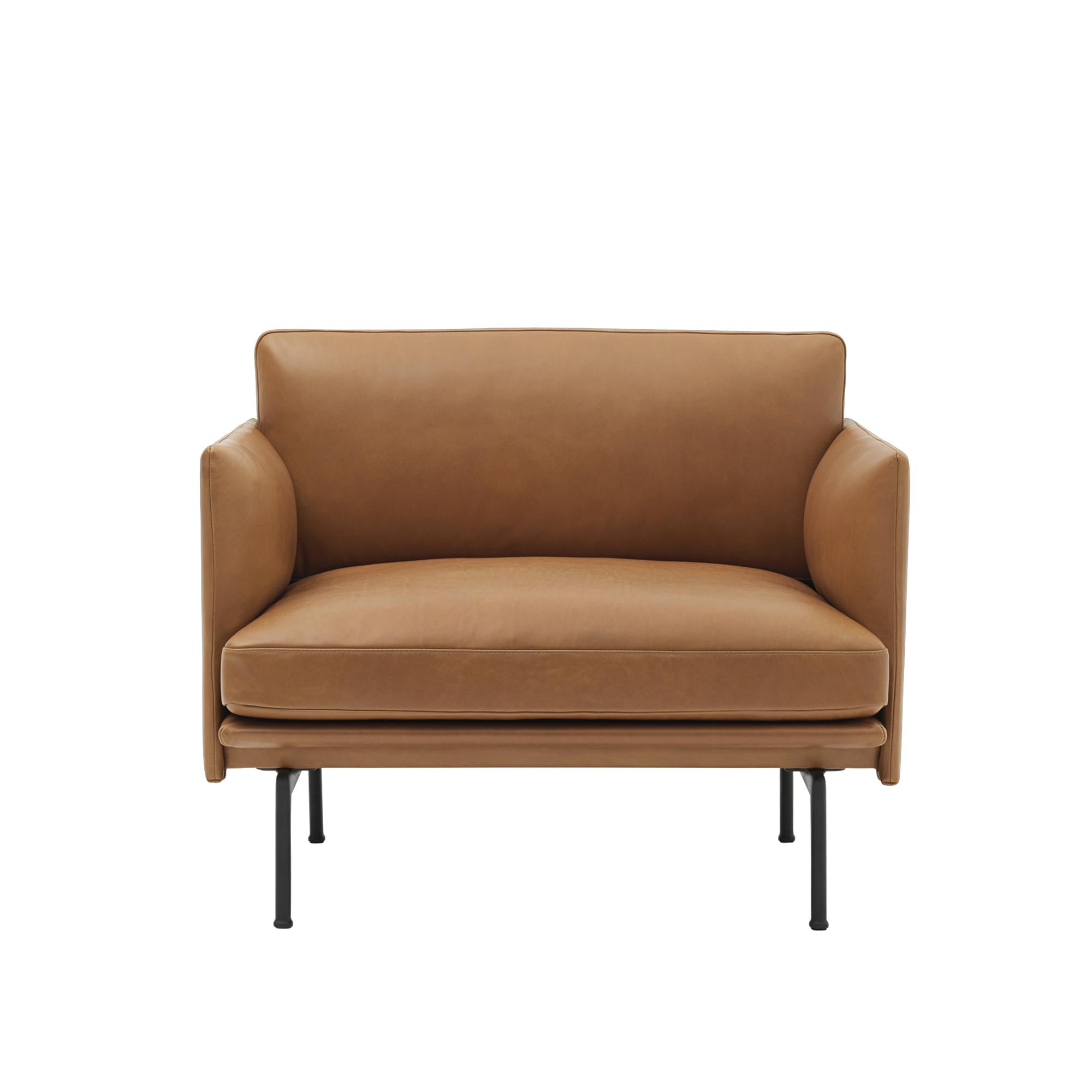 Cuir de fauteuil muuto, cuir cognac marron