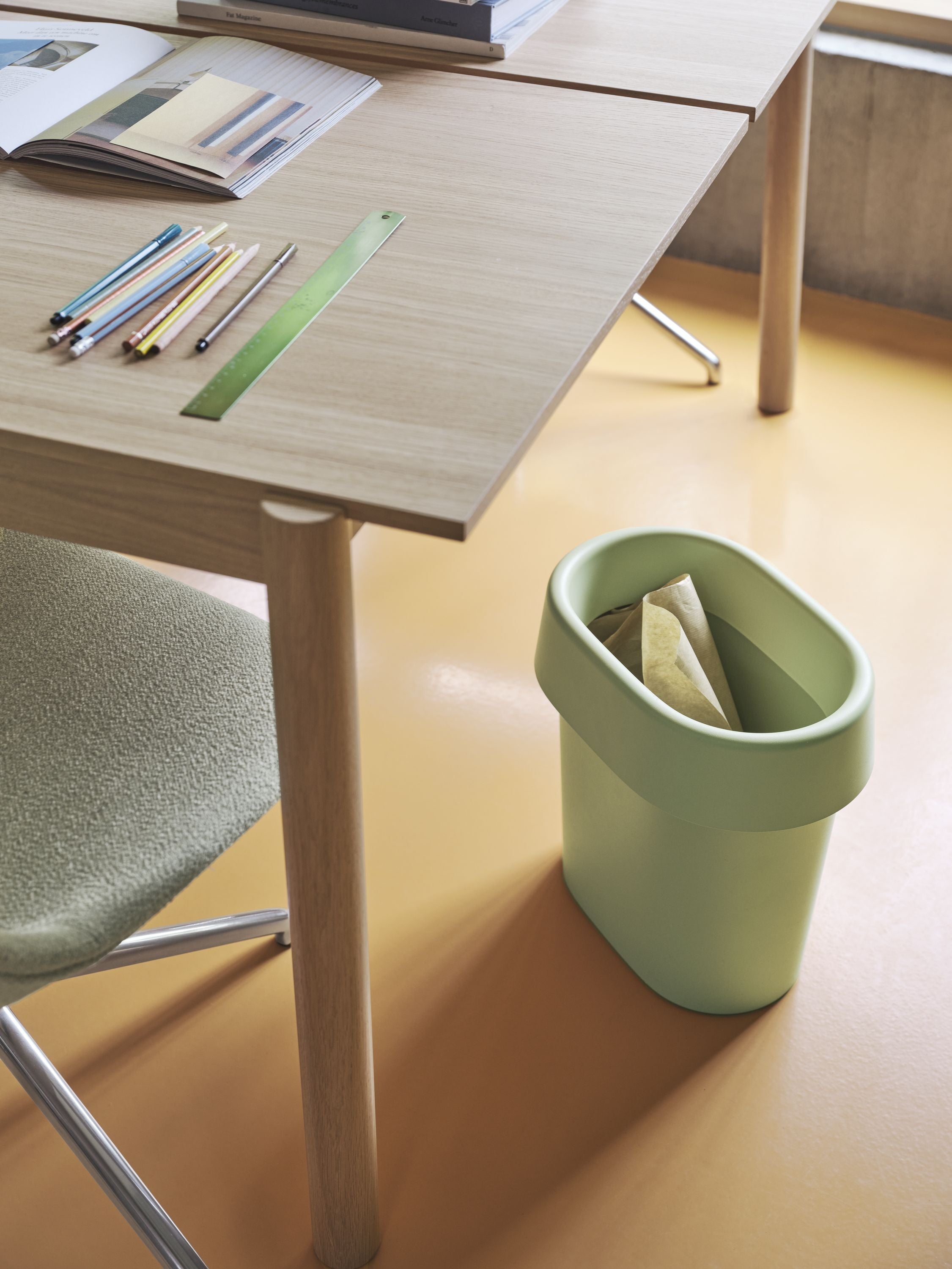 [product_category]-Muuto Reduce Paper Bin, Light Green-Muuto-5713295974882-12334-MUU-9