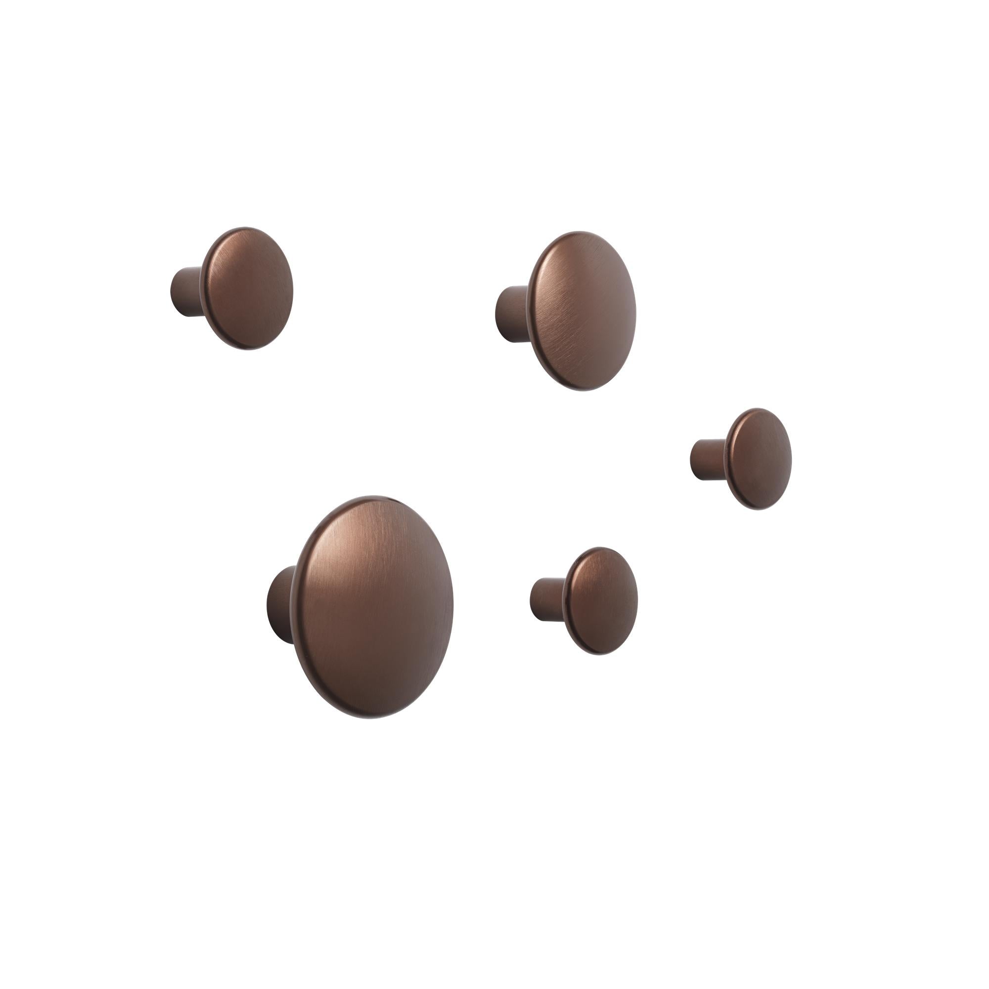 Muuto the Dots Hook Set med 5 metal, umber